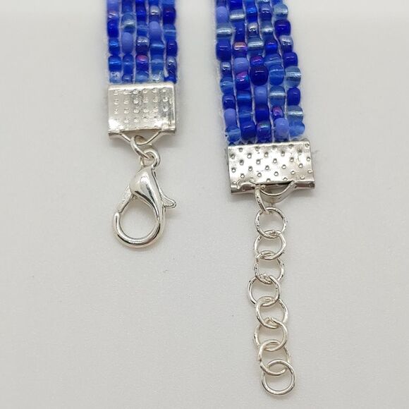 Loom Beaded Bracelet Blue - Picture 5 of 5